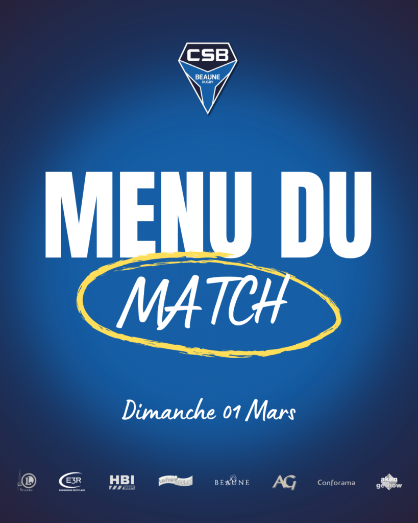 Menu du match : dimanche 01 Mars