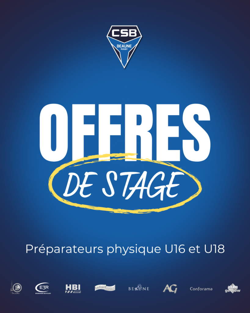 Offres de stage : préparateurs physique U16 et U18