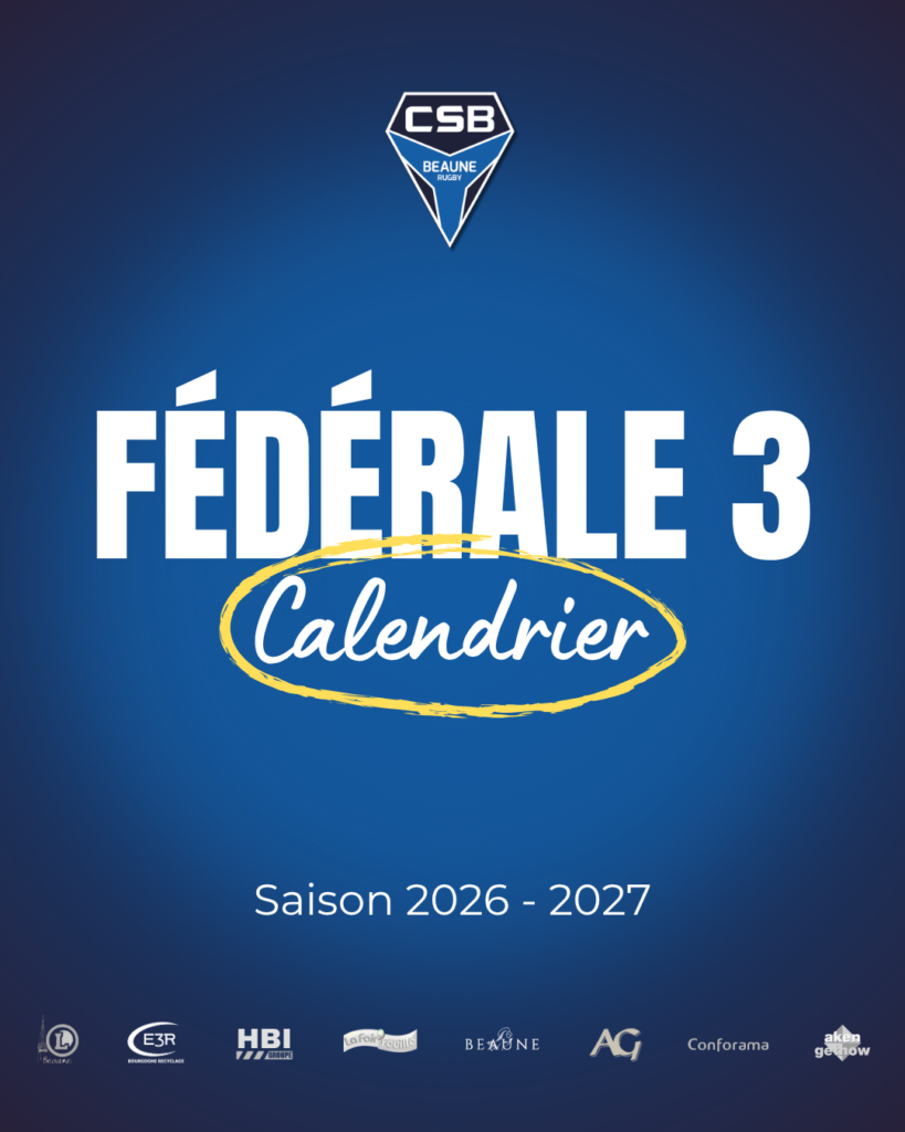 Calendrier Fédérale 3 saison 2026/2027