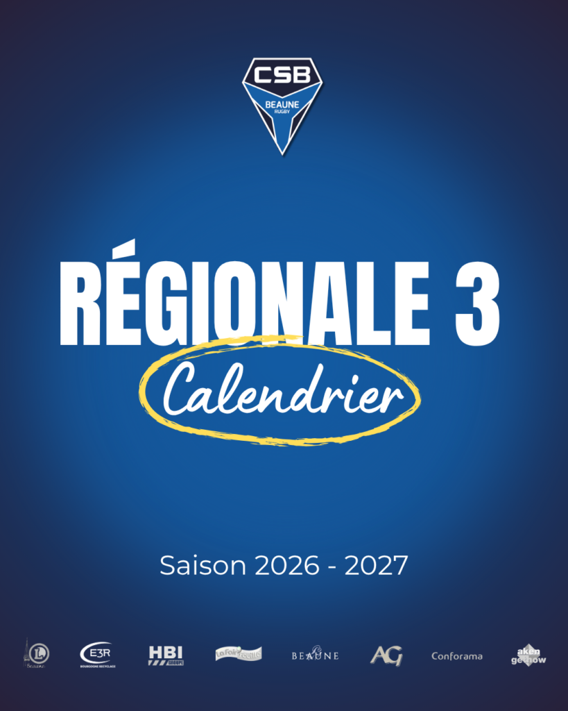 Calendrier Régionale 3 saison 2026/2027