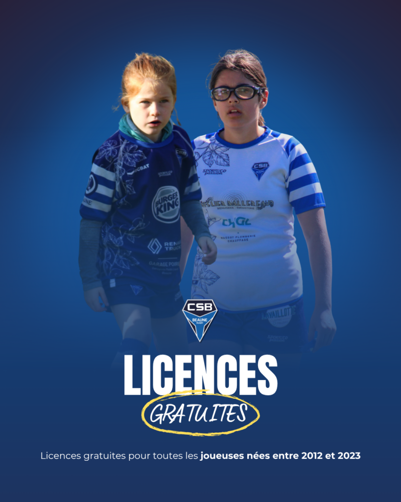 Licences gratuites pour les filles nées entre 2012 et 2023 : rejoints le CSB !