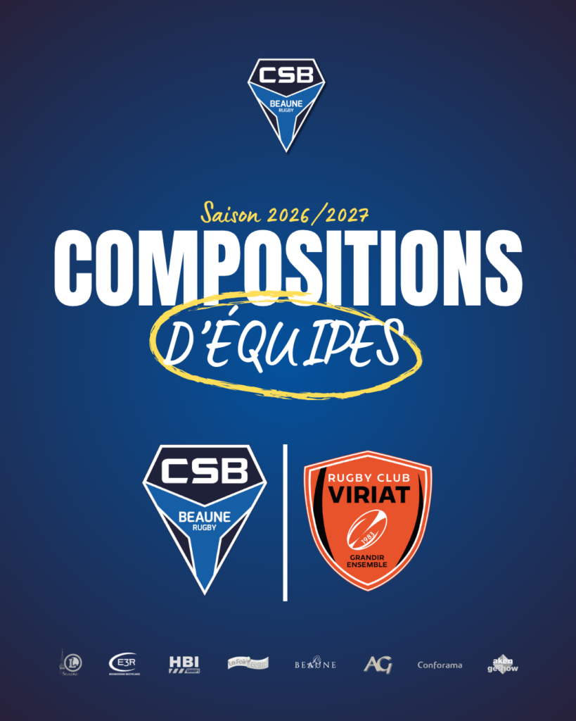 Compositions d&rsquo;équipes : 2e journée de championnat F3 CS Beaune – RC Viriat