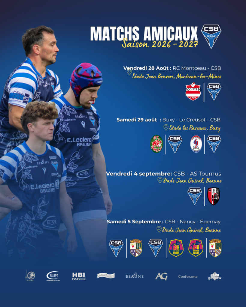 Matchs amicaux séniors saison 2026/2027